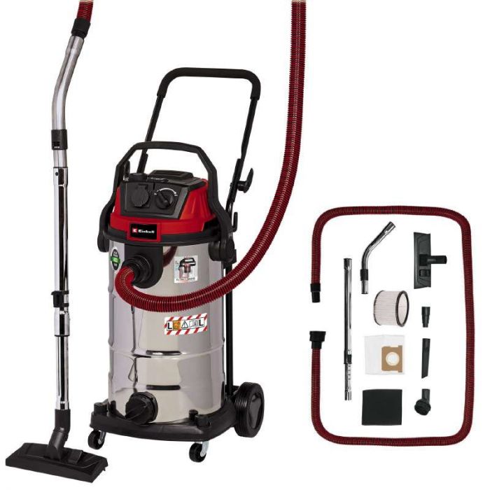 Пилосос професійний Einhell TE-VC 2340 SACL, 1500Вт, 225мБар, контейнер 40л, розетка, клас L, 10.1кг