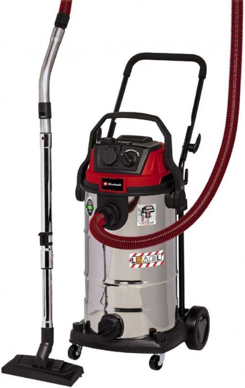 Пилосос професійний Einhell TE-VC 2340 SACL, 1500Вт, 225мБар, контейнер 40л, розетка, клас L, 10.1кг