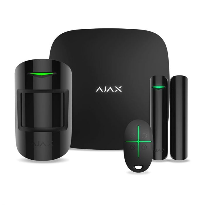 Комплект охоронної сигналізації Ajax StarterKit 2 + Розумний кульовий кран Ajax WaterStop 3/4", чорний