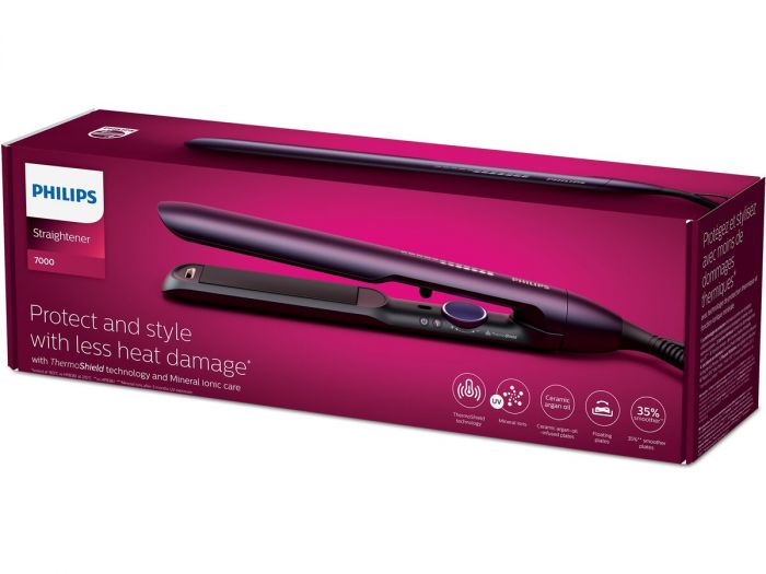 Випрямляч Philips Series 7000, 240Вт, 12-230С, кераміка, турмалін, фіолетовий металік