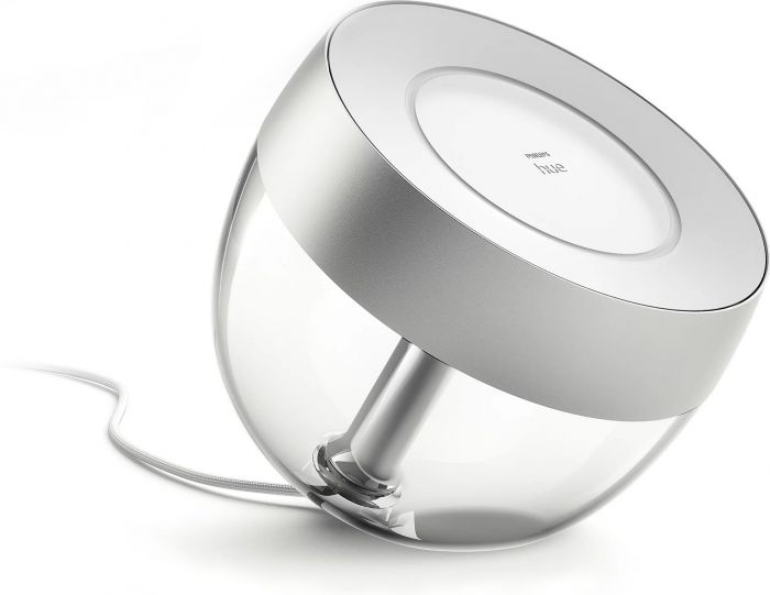 Настільний світильник розумний Philips Hue Iris, 2000K-6500K, RGB, ZigBee, Bluetooth, димування, срібний