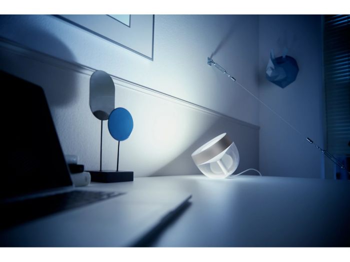 Настільний світильник розумний Philips Hue Iris, 2000K-6500K, RGB, ZigBee, Bluetooth, димування, срібний