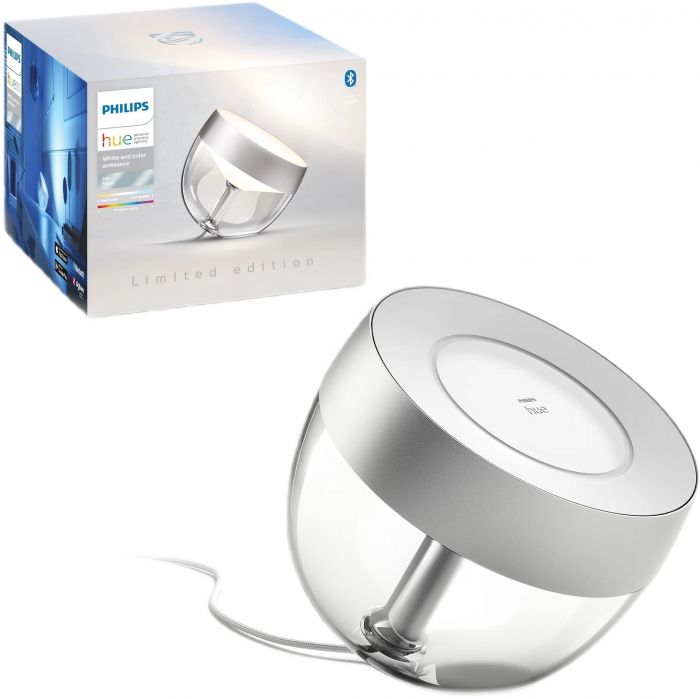 Настільний світильник розумний Philips Hue Iris, 2000K-6500K, RGB, ZigBee, Bluetooth, димування, срібний