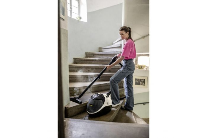 Паропилосос Karcher SV 7, 2200Вт, вологе прибирання, вода -0.45л, HEPA, обробка парою, біло-чорний