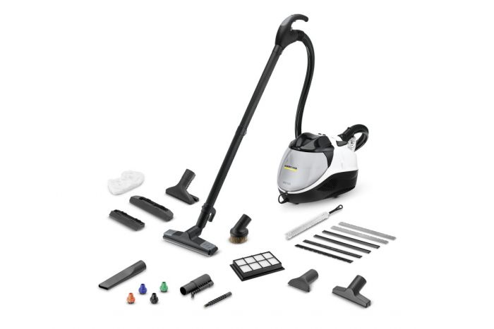 Паропилосос Karcher SV 7, 2200Вт, вологе прибирання, вода -0.45л, HEPA, обробка парою, біло-чорний