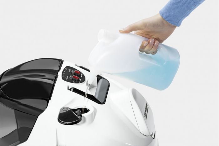 Паропилосос Karcher SV 7, 2200Вт, вологе прибирання, вода -0.45л, HEPA, обробка парою, біло-чорний