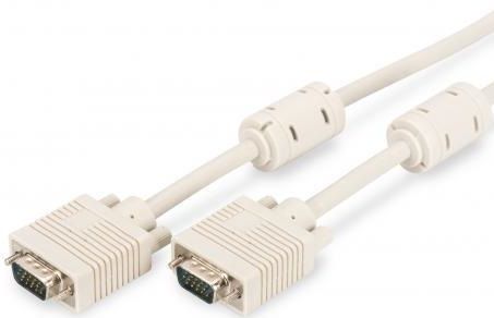Кабель VGA (M/M) DIGITUS, 3м, ферит, бежевий