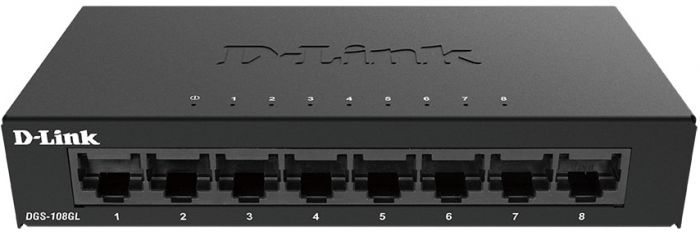 Комутатор D-Link DGS-108GL 8xGE, Некерований