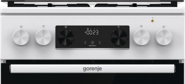 Плита Gorenje комбінована, 70л, 50x60см, дисплей, IconLed, емальовані, білий