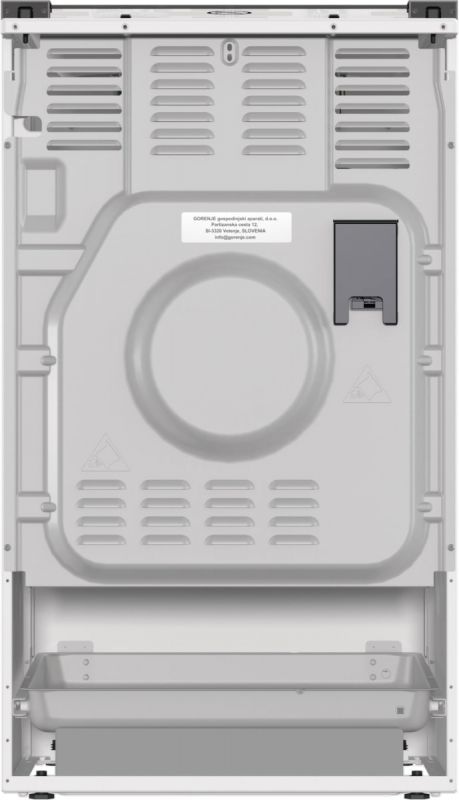 Плита Gorenje комбінована, 70л, 50x60см, дисплей, IconLed, емальовані, білий