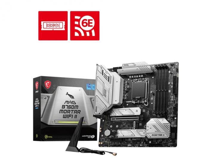 Материнcька плата MSI MAG B760M MORTAR WIFI II s1700 B760 4xDDR5 HDMI DP WiFi BT mATX