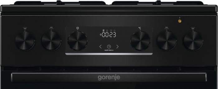 Плита Gorenje комбінована, 62л, 50x60см, дисплей, IconLed, емальовані, чорний 