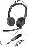 Гарнітура комп'ютерна стерео On-ear Poly Blackwire 5220, USB-A, USB-C, 3.5 мм, всеспрямований, noise canceling, чорний