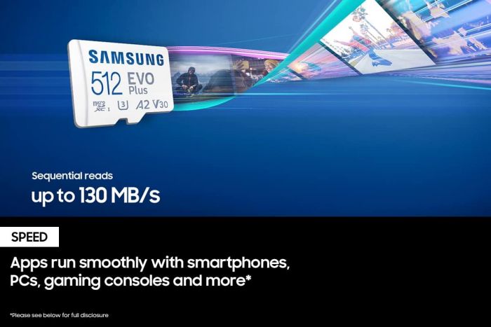 Карта пам'яті Samsung microSDXC  512GB C10 UHS-I R100MB/s Evo Plus + SD