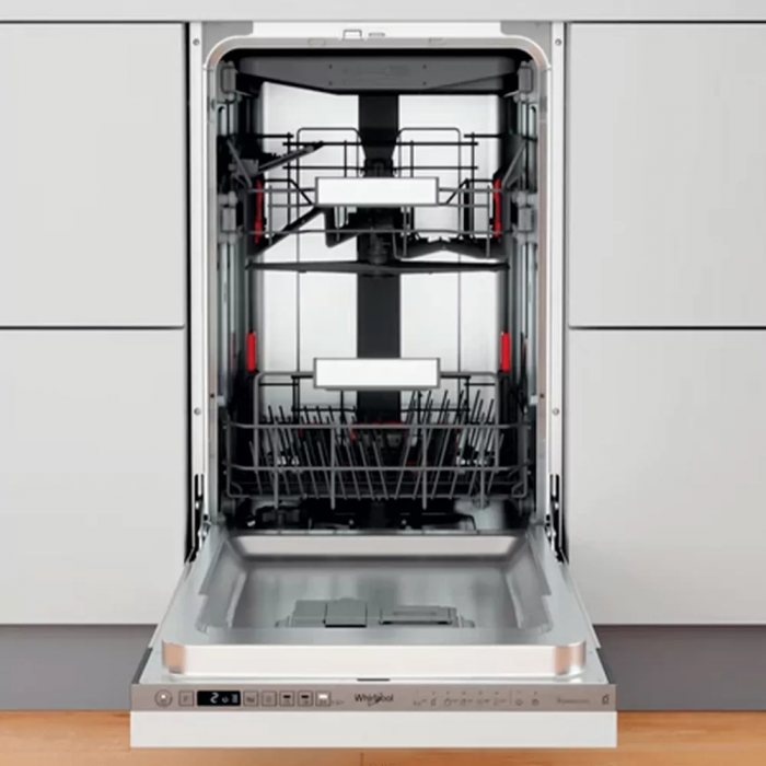 Посудомийна машина Whirlpool вбудована, 10компл., A+++, 45см, дисплей, інвертор, 3й кошик, білий