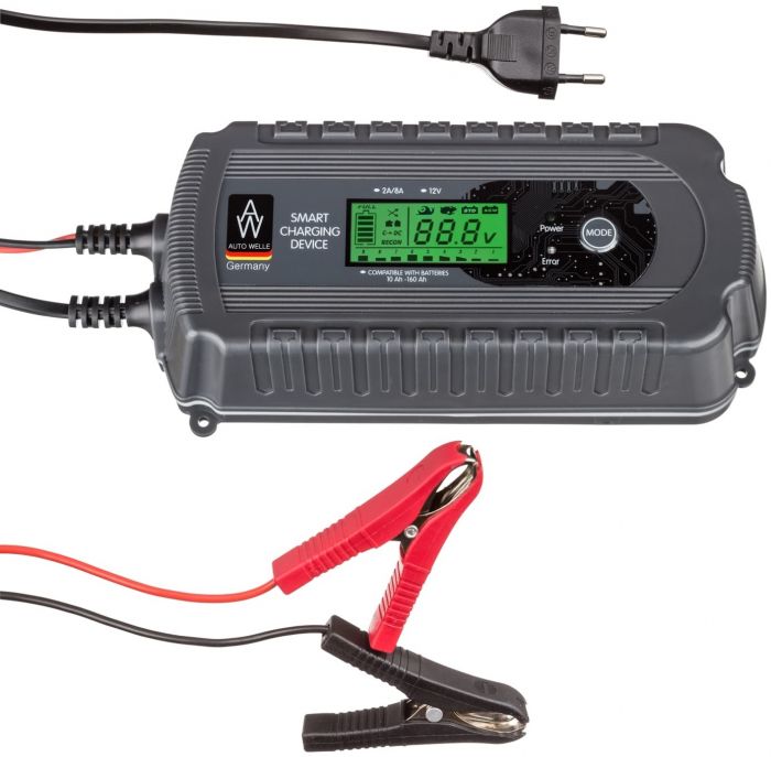 Зарядний пристрій Konner&Sohnen Auto Welle AW05-1208, 230В, 12В, 2A/8A, для STD/AGM/GEL 10-160А-год, режими швидкий та повільний