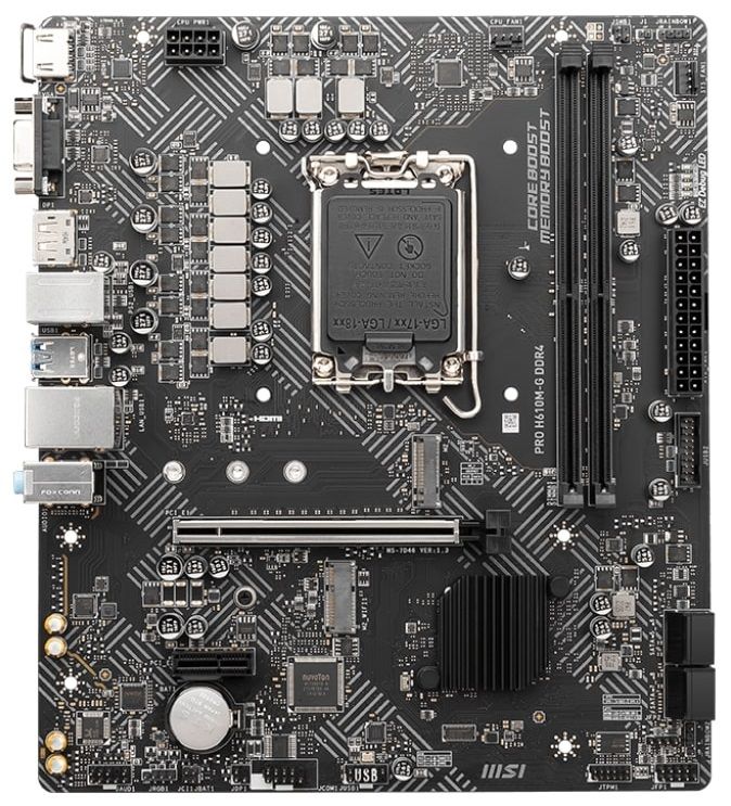 Материнcька плата MSI PRO H610M-G DDR4 s1700 H610 2xDDR4 HDMI DP D-Sub mATX