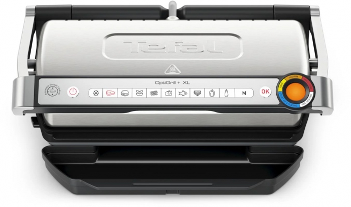 Гриль Tefal прижимний OptiGrill+ XL 2000Вт, темп. режимів-4, з`ємні пластини, алюміній, метал