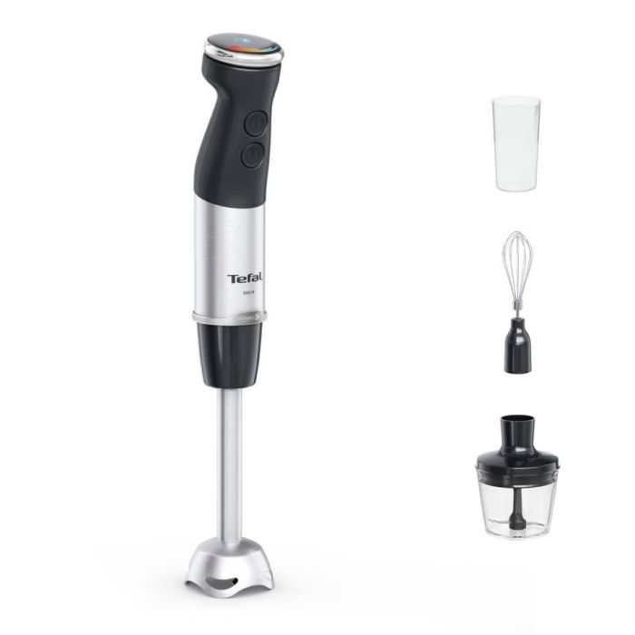 Блендер Tefal заглибний Quickchef+ 1000Вт, 3в1, чаша-800мл, чопер-500мл, турборежим, сріблясто-чорний
