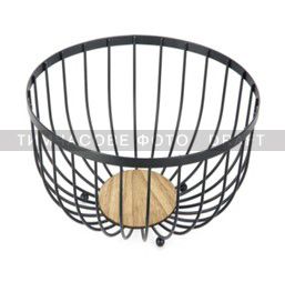 Кошик Ardesto Midori 25х25х13см, металл, дерево, чорний
