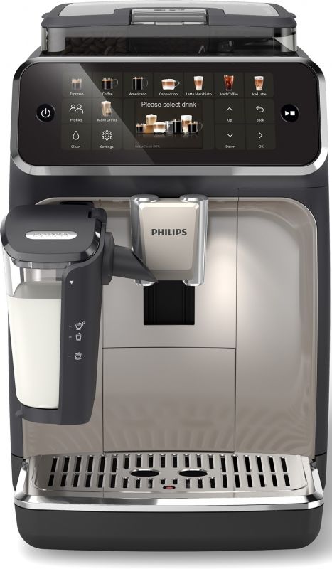 Кавомашина Philips Series 5500, 1.9л, зерно+мелена, автомат.капуч, дисплей, авторецептів -12, чорно-срібний