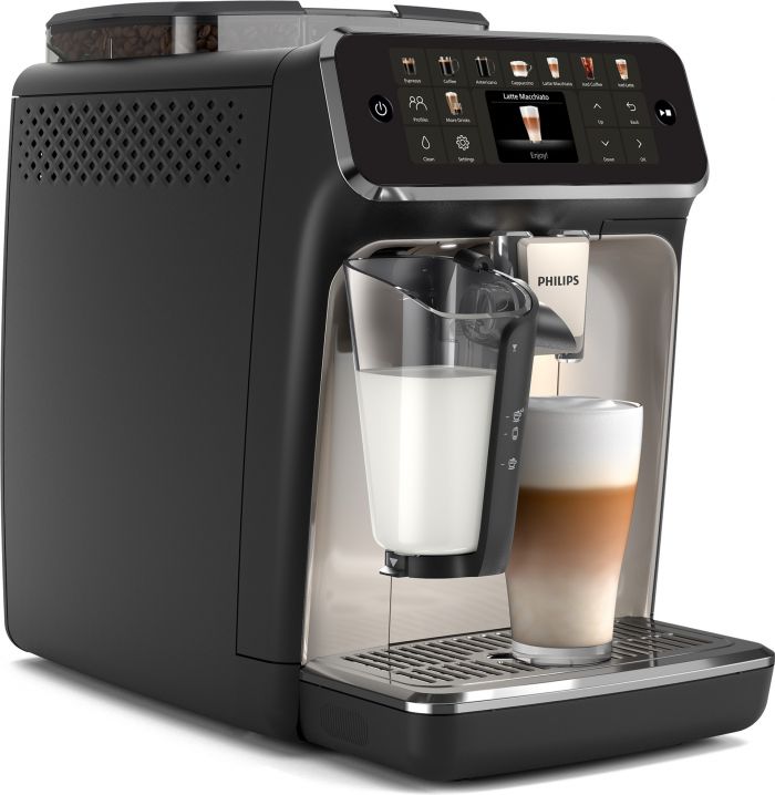 Кавомашина Philips Series 5500, 1.9л, зерно+мелена, автомат.капуч, дисплей, авторецептів -12, чорно-срібний