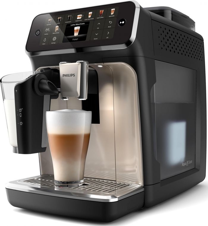 Кавомашина Philips Series 5500, 1.9л, зерно+мелена, автомат.капуч, дисплей, авторецептів -12, чорно-срібний