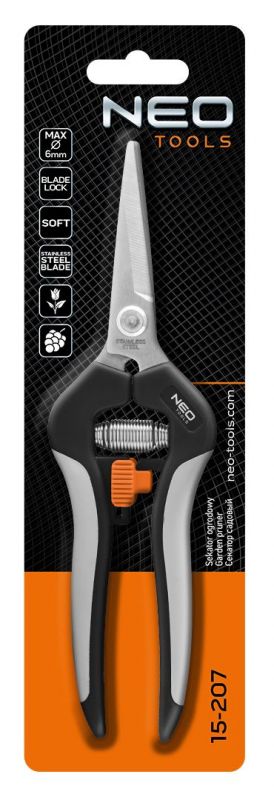 Секатор площинний Neo Tools, d різу 18мм, 200мм, 120г
