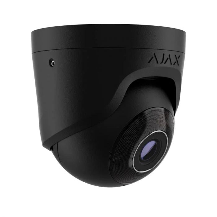 IP-Камера дротова Ajax TurretCam, 5мп, 4мм, Poe, True WDR, IP 65, ІЧ 35м, аудіо, кут огляду 75°до 85°, купольна, чорна