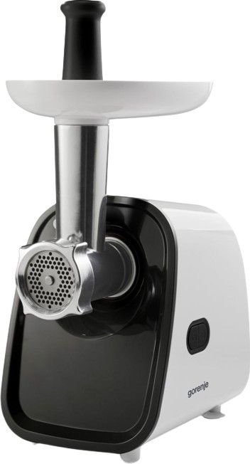 М'ясорубка Gorenje, 1500Вт, 1.9кг/хв, 2 решітки, насадка для ковбас, пластик/метал, білий/чорний