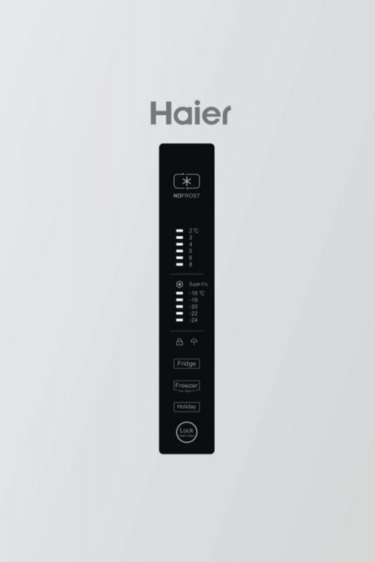 Холодильник Haier багатодверний, 190.5x59.5х67.5, холод.відд.-233л, мороз.відд.-97л, 3дв., А++, NF, інв., дисплей, зона нульова, білий