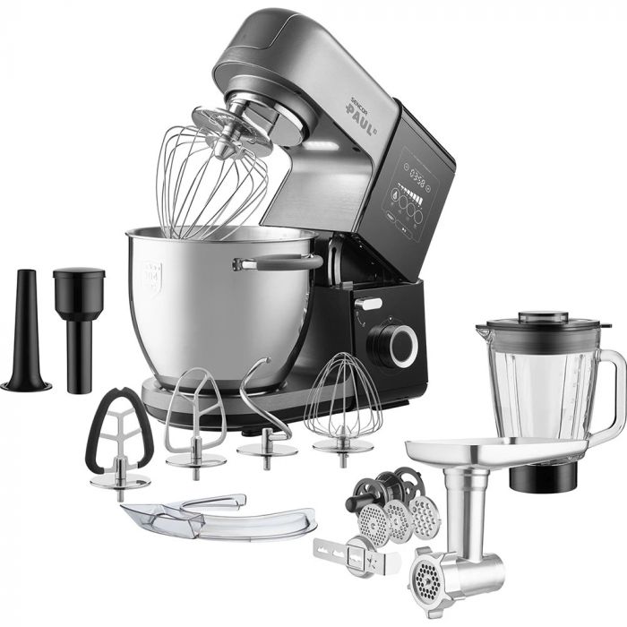 Кухонна машина Sencor Paul 3 1800Вт, чаша-метал, корпус-метал, насадок-15, метал