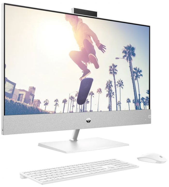 Комп'ютер персональний моноблок HP Pavilion 27" FHD IPS AG, Intel i5-13400T, 16GB, F512GB, UMA, WiFi, кл+м, DOS, білий