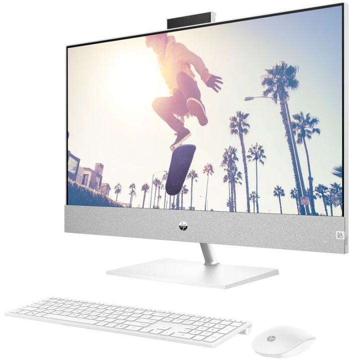 Комп'ютер персональний моноблок HP Pavilion 27" FHD IPS AG, Intel i5-13400T, 16GB, F512GB, UMA, WiFi, кл+м, DOS, білий