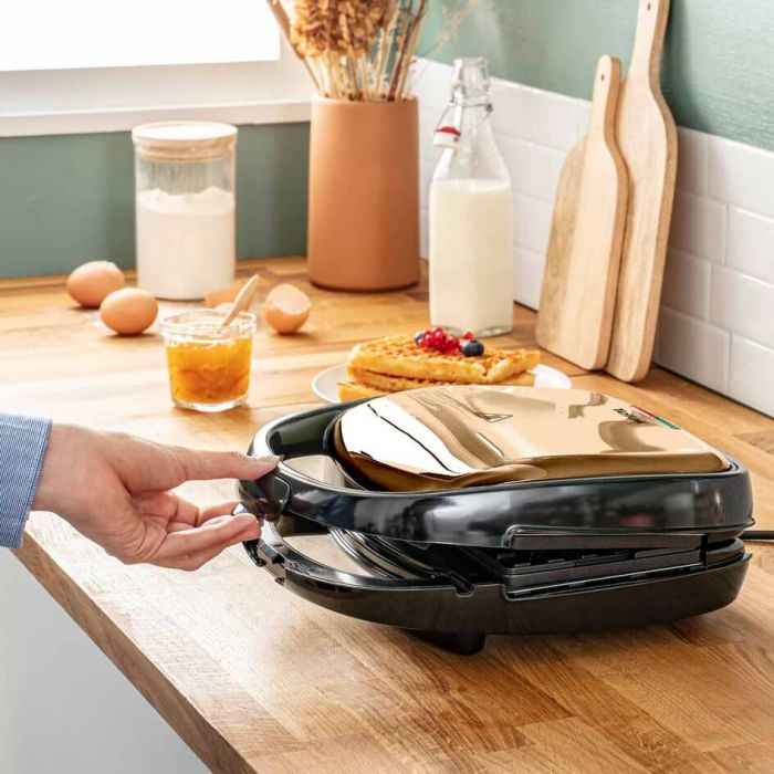 Мультимейкер Tefal Coppertinto 700Вт, тефлон, 2 пластини, корпус-метал, чорно-бронзовий