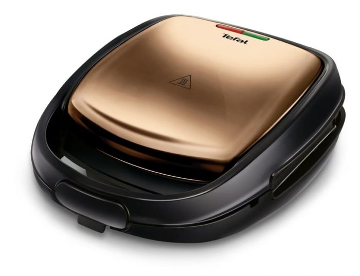Мультимейкер Tefal Coppertinto 700Вт, тефлон, 2 пластини, корпус-метал, чорно-бронзовий