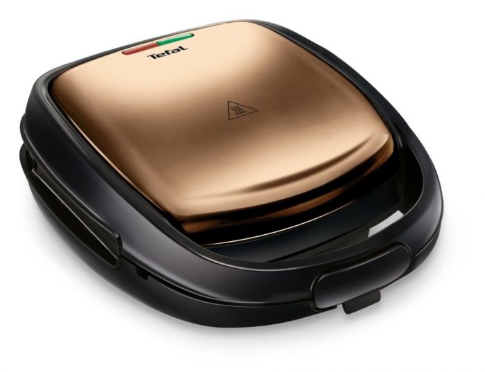 Мультимейкер Tefal Coppertinto 700Вт, тефлон, 2 пластини, корпус-метал, чорно-бронзовий