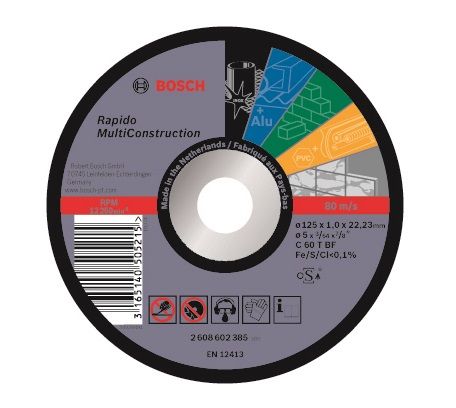Диск відрізний Bosch Rapido Multi Construction 125x1мм
