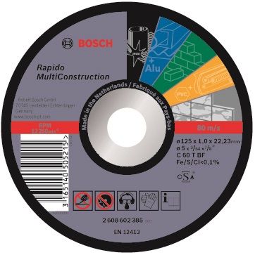 Диск відрізний Bosch Rapido Multi Construction 125x1мм