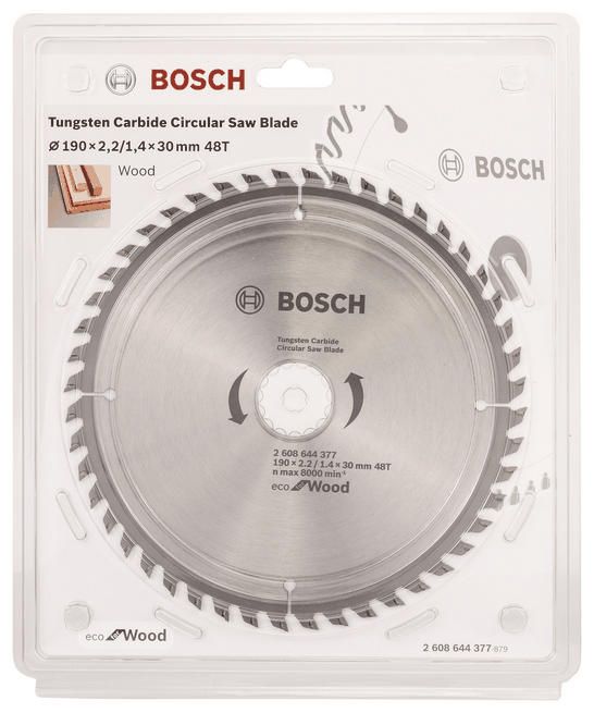 Диск пиляльний Bosch Eco for Wood 190x2.2x30-48T