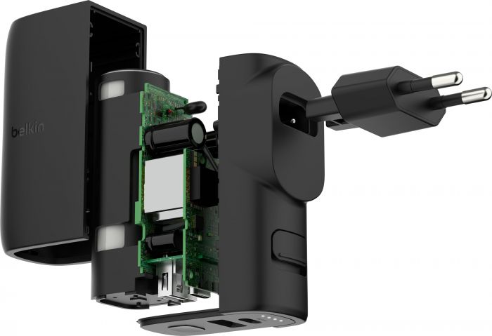 Зарядний пристрій мережевий Belkin 25Вт USB-С PD, PowerBank 5000мА·год, кабель USB-C > USB-C, 1м, чорний