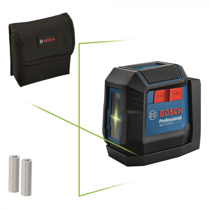 Лазерний нівелір Bosch GLL 12-22 G, до 12м, 0.3мм/м, чохол, чохол, 0.35кг