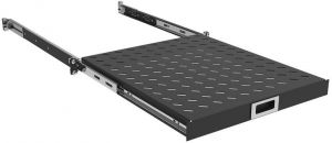 Полиця ZPAS 19", 1U, висувна, глибиною 450-550 мм, чорна