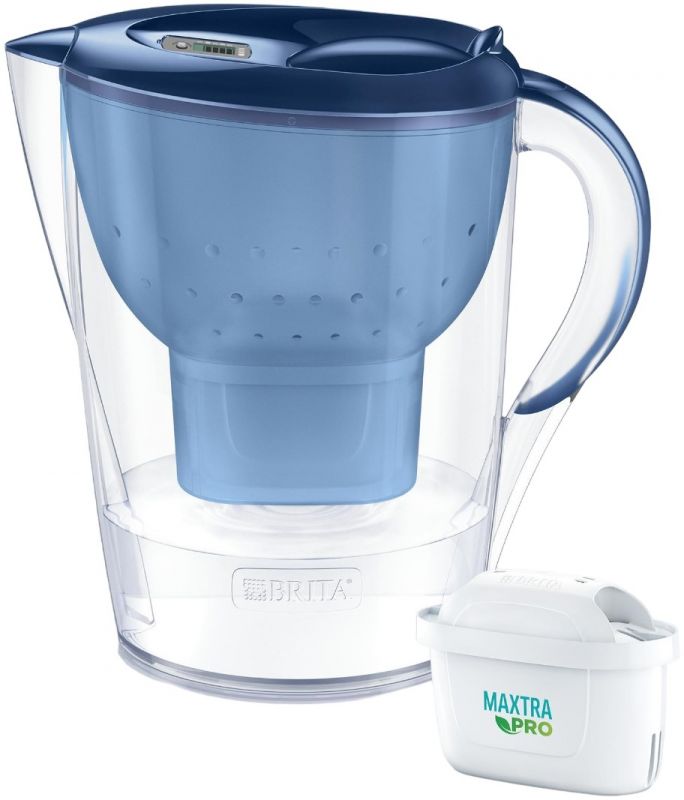 Фільтр-глечик Brita Marella XL Memo MXPro 3.5л (2л очищеної води) з фільтр-картриджем 2шт, синій