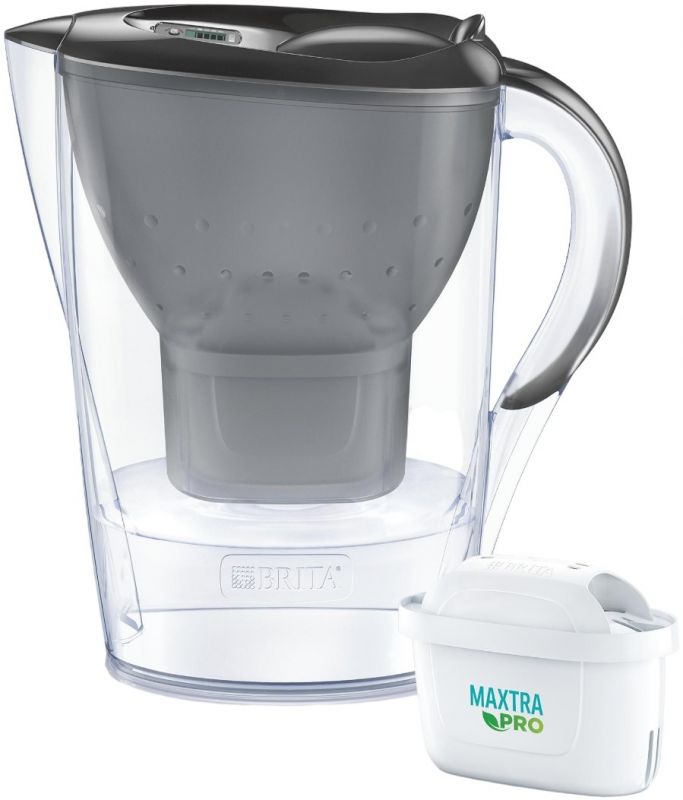 Фільтр-глечик Brita Marella Memo MXPro 2.4л (1.4л очищеної води) з фільтр-картриджем 3шт, графіт