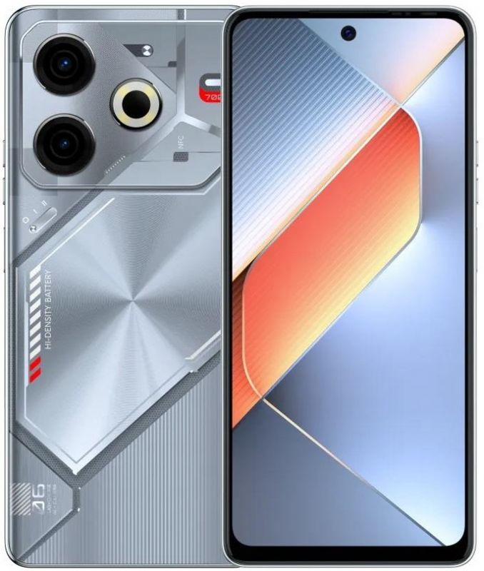 Смартфон TECNO POVA 6 NEO (LI6) 6.78" 8/128ГБ, 2SIM, 7000мА•год, Starry Silver