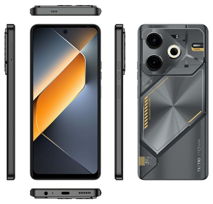Смартфон TECNO POVA 6 NEO (LI6) 6.78" 8/128ГБ, 2SIM, 7000мА•год, Speed Black