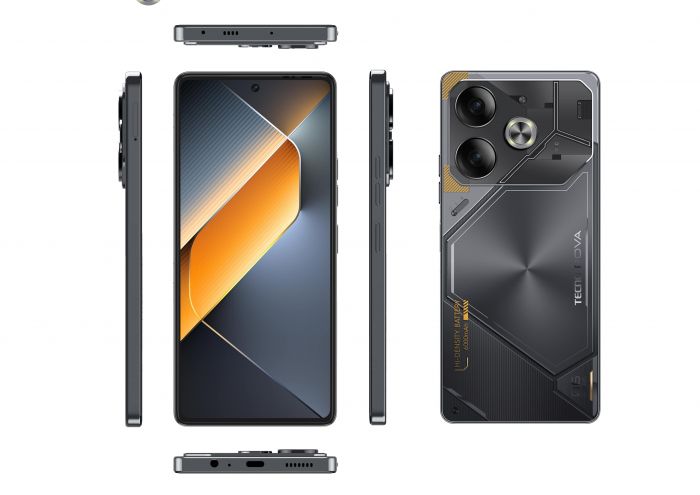 Смартфон TECNO POVA 6 (LI7) 6.78" 8/256ГБ, 2SIM, 6000мА•год, Meteorite Grey