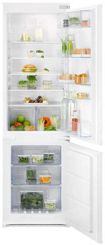 Холодильник Electrolux вбудований з нижн. мороз., 177x54х55, холод.відд.-192л, мороз.відд.-61л, 2дв., А+, Combi, інв., диспл внутр., білий