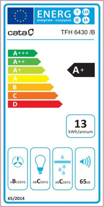 Витяжка Cata телескопічна, 60см, 698м.куб/год, TFH 6430 gbk, чорний